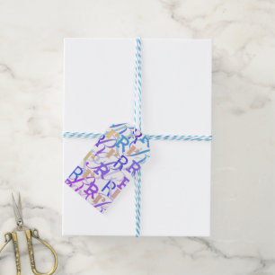 Étiquettes-cadeau Confettis en forme de lettre "R"