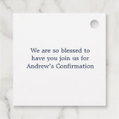 Étiquettes Cadeau Confirmation de la couronne de Croix Bleue (Dos)