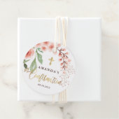 Étiquettes Cadeau Confirmation florale élégante (En situation)