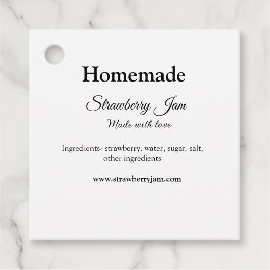 Étiquettes Cadeau Confiture de fraise maison faite avec amour ajoute (Devant)