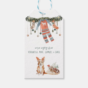 Étiquettes-cadeau Confort & Joie Corgi Noël Fêtes