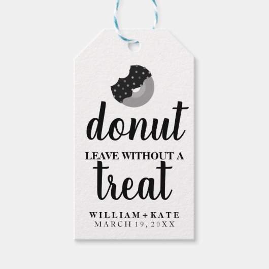 Étiquettes-cadeau Congé de beigne moderne rustique sans Mariage (Devant)