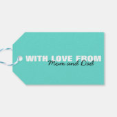 Étiquettes-cadeau Congrats Modernes Aqua Blue Typographie (Dos Horizontal)