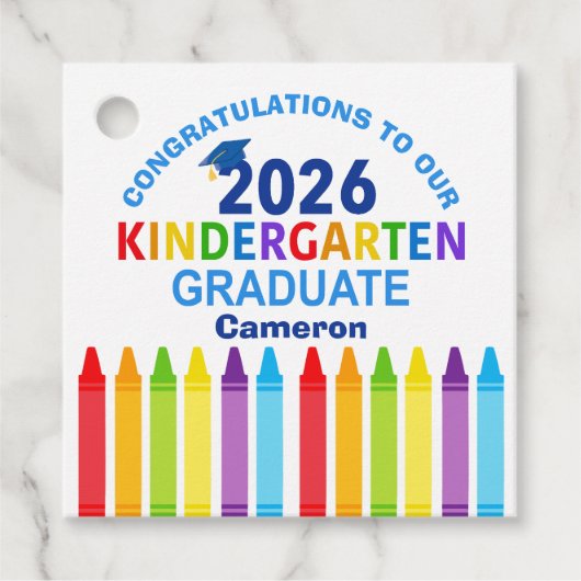 Étiquettes Cadeau Congratulations Kindergarten Graduate Custom Party (Devant)
