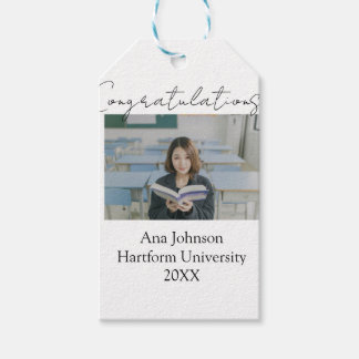 Étiquettes-cadeau Congratulations photo graduate name university yea