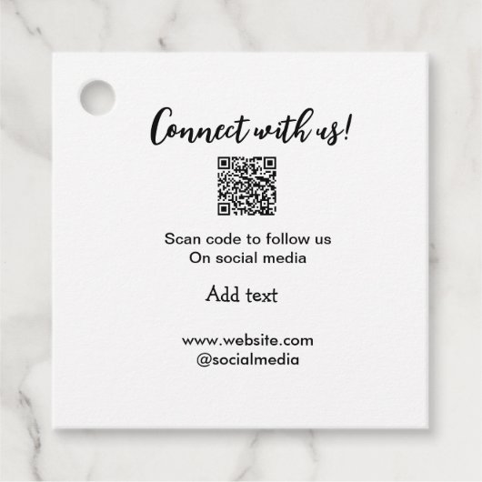 Étiquettes Cadeau Connectez-vous avec nous scan QR code ajouter e-ma (Devant)