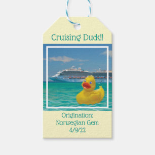 Étiquettes-cadeau Conquackulations canard de croisière avec bateau d