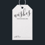 Étiquettes-cadeau Conseil et souhaits de Mariage de script moderne<br><div class="desc">Ajoutez une touche personnelle à votre mariage avec un conseil de mariage de script moderne et une carte d'étiquette de voeux. Cette carte de conseil comporte le titre 'Wives' en noir style de police de script moderne et des détails dans le style de police sans serif moderne sur arrière -...</div>