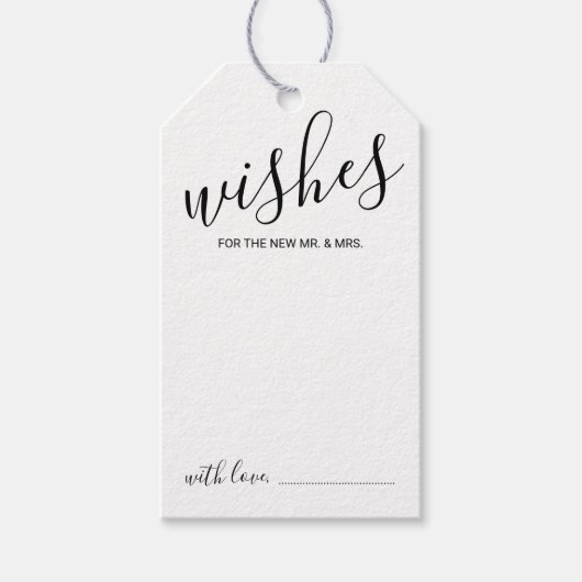 Étiquettes-cadeau Conseil et souhaits de Mariage de script moderne (Devant)