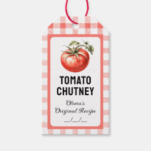 Étiquettes-cadeau Conserve de chutney de tomate avec tomate aquarell