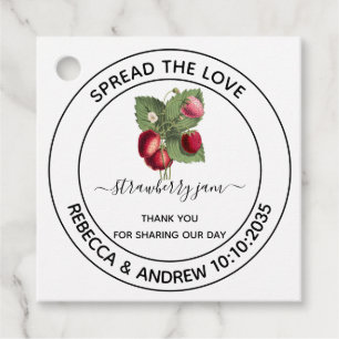 Étiquettes Cadeau Conserve de fraise "Spread The Love" Cadeau de mar