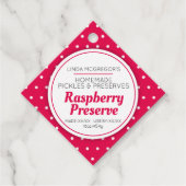 Étiquettes Cadeau Conserver la framboise confiture rouge pot produit (Devant)