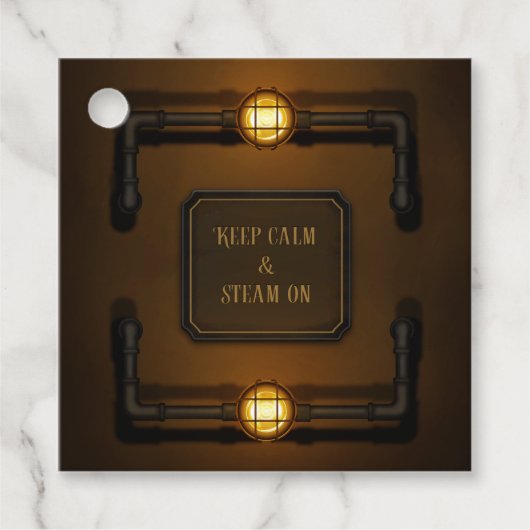 Étiquettes Cadeau "Conserver le calme et la vapeur" Machine Age Stea (Devant)