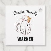 Étiquettes Cadeau Considérez-vous averti chat mal (Dos)