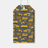 Étiquettes-cadeau Construction Anniversaire Merci gris (Dos)