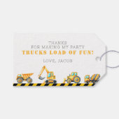 Étiquettes-cadeau Construction Anniversaire Pompage Camion Diguck Ph (Devant (Horizontal))