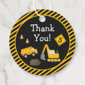 Étiquettes Cadeau Construction Joyeux Anniversaire avec Age Boy Merc (Dos)