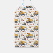 Étiquettes-cadeau Construction Joyeux Anniversaire Merci Nom Pelle (Dos)