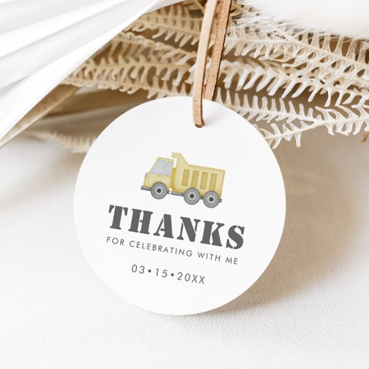 Étiquettes Cadeau Construction Véhicules Camion Garçons Anniversaire