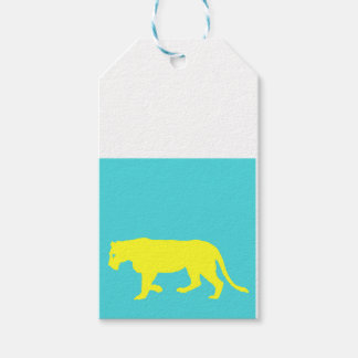 Étiquettes-cadeau Contour du lion jaune