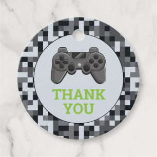 Étiquettes Cadeau Contrôleur de niveau de jeu vidéo haut de la fête
