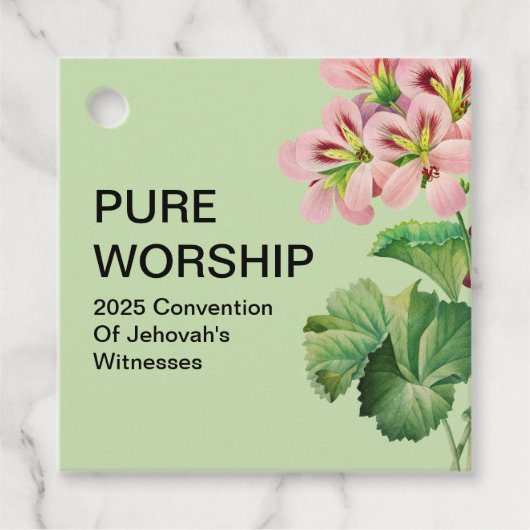 Étiquettes Cadeau Convention Pure Worship 2025 | Balises cadeaux JW (Devant)