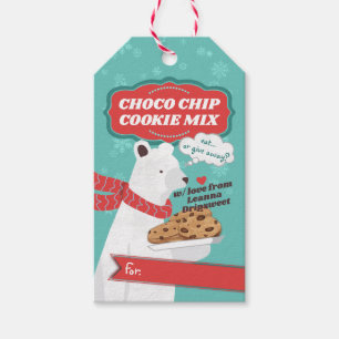 Étiquettes-cadeau Cookie chocolat à l'ours polaire dans un pot