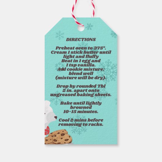 Étiquettes-cadeau Cookie chocolat à l'ours polaire dans un pot (Dos)