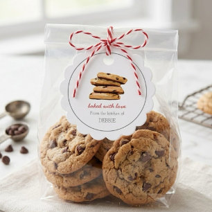Étiquettes Cadeau COOKIE cuite avec amour Fêtes boulangères Favorise