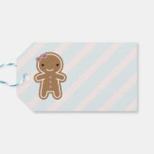 Étiquettes-cadeau Cookie Cute Kawaii Gingerbread Girl; (Dos Horizontal)