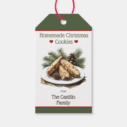Étiquettes-cadeau Cookie de Noël Rustique (Devant)