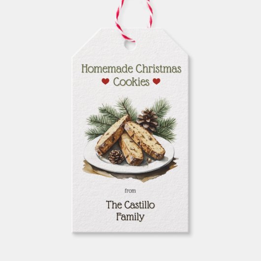 Étiquettes-cadeau Cookie de Noël Rustique (Devant)