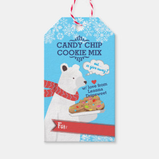 Étiquettes-cadeau Cookie en chocolat à l'ours polaire dans un pot ca