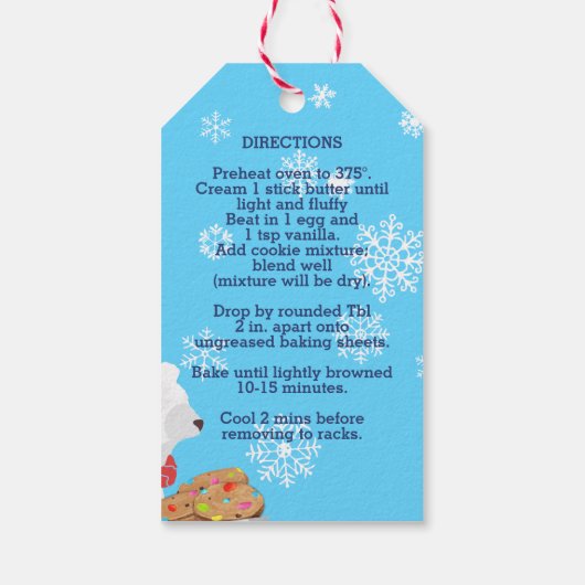 Étiquettes-cadeau Cookie en chocolat à l'ours polaire dans un pot ca (Dos)