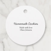 Étiquettes Cadeau Cookiers faits maison ajouter votre nom de texte j (Dos)