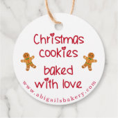 Étiquettes Cadeau Cookies de Noël cuits avec amour pain d'épices Hom (Dos)