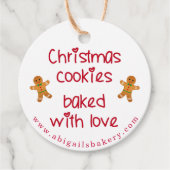 Étiquettes Cadeau Cookies de Noël cuits avec amour pain d'épices Hom (Devant)
