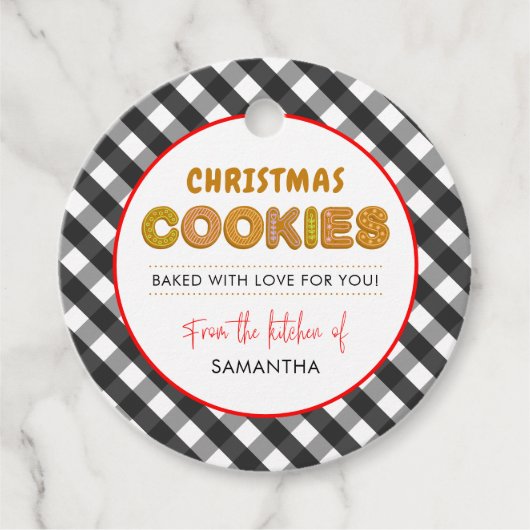 Étiquettes Cadeau Cookies de Noël de la cuisine de (Devant)