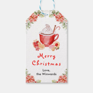 Étiquettes-cadeau Cookies de vacances et cacao rouge Joyeux Noël