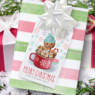 Étiquettes-cadeau Cookies et cacao Pain d'épices Joyer Noël