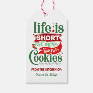 Étiquettes-cadeau Cookies personnalisés Green Red