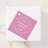 Étiquettes Cadeau Cookies rustiques faits maison Fuchsia rose (En situation)