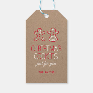 Étiquettes-cadeau Cookies Whimsical Typography et Gingerbread
