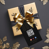 Étiquettes-cadeau Cool Fake Gold Black Heart Lace Effect Love Thanks