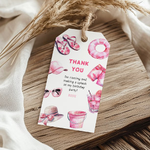 Étiquettes-cadeau Cool Rose Summer Girl Anniversaire Favoriser