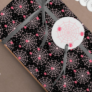 Étiquettes Cadeau Coordination de l'araignée rose d'Halloween et de 