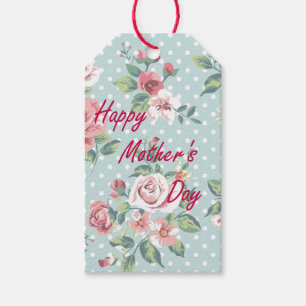 Étiquettes-cadeau Copie vintage florale - le jour de mère heureux