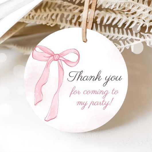 Étiquettes Cadeau Coquette Aquarelle rose mignonne Bow Anniversaire