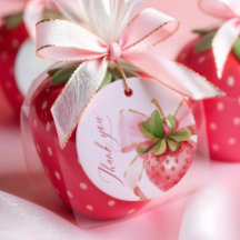 Coquette Berry Sweet Baby shower Favoriser Tags