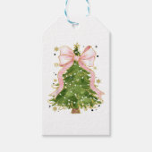 Étiquettes-cadeau Coquette Bow Christmas Tree Vacances Fille tenue W (Devant)
